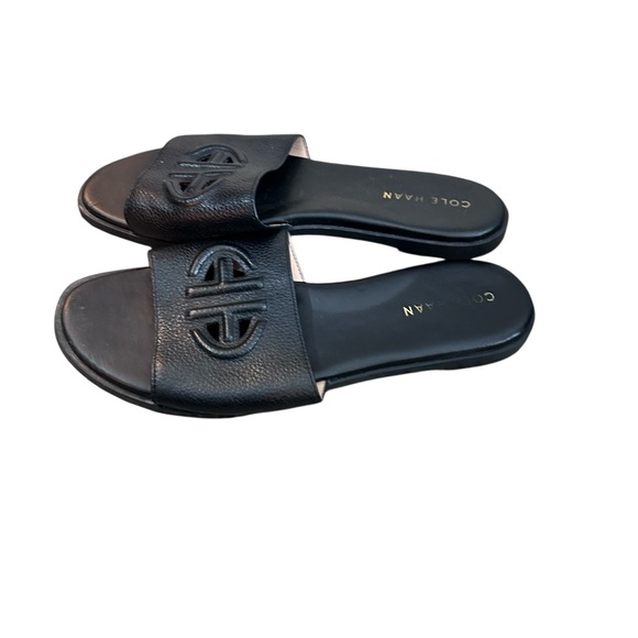 Cole Haan Flynn Leather Logo Flat Slide Sandals 7.5 - Picture 5 of 8